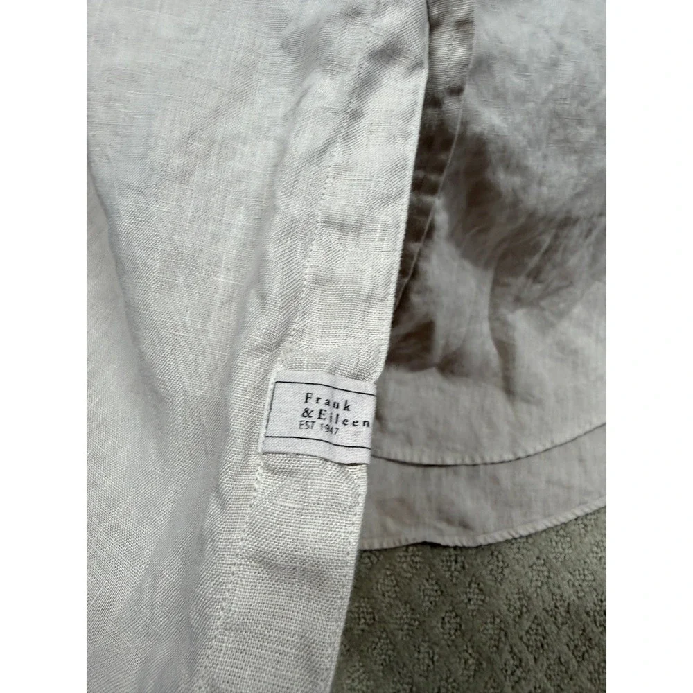 Frank & Eileen Rory Linen Maxi Shirt Dress Sand Beige Womens Small Long Sleeve